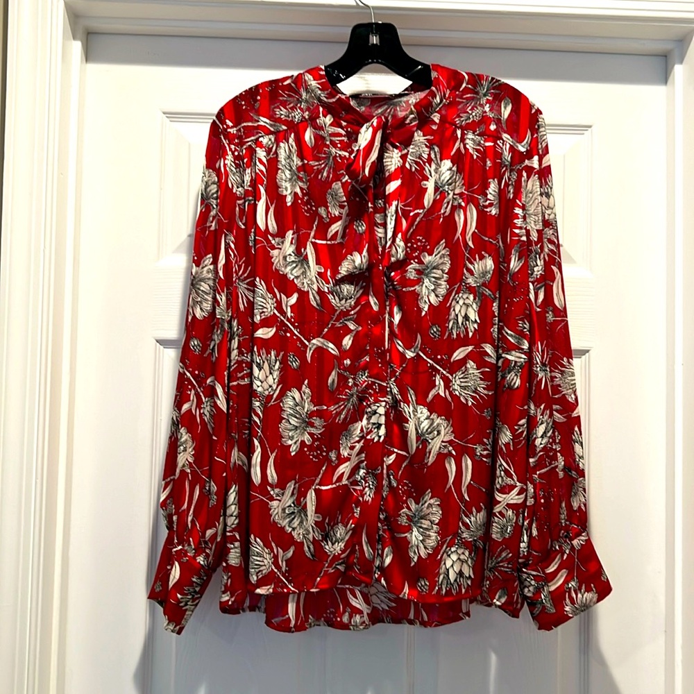 Zara bow blouse size xl